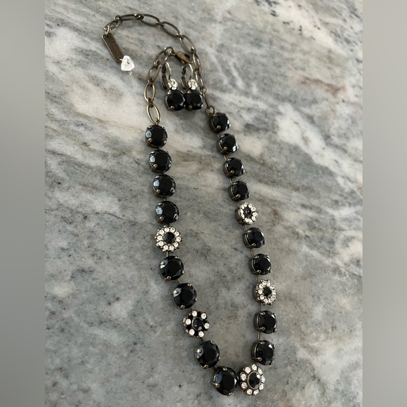 MARIANA JET BLACK CRYSTAL & CLEAR NECKLACE - Picture 10 of 11